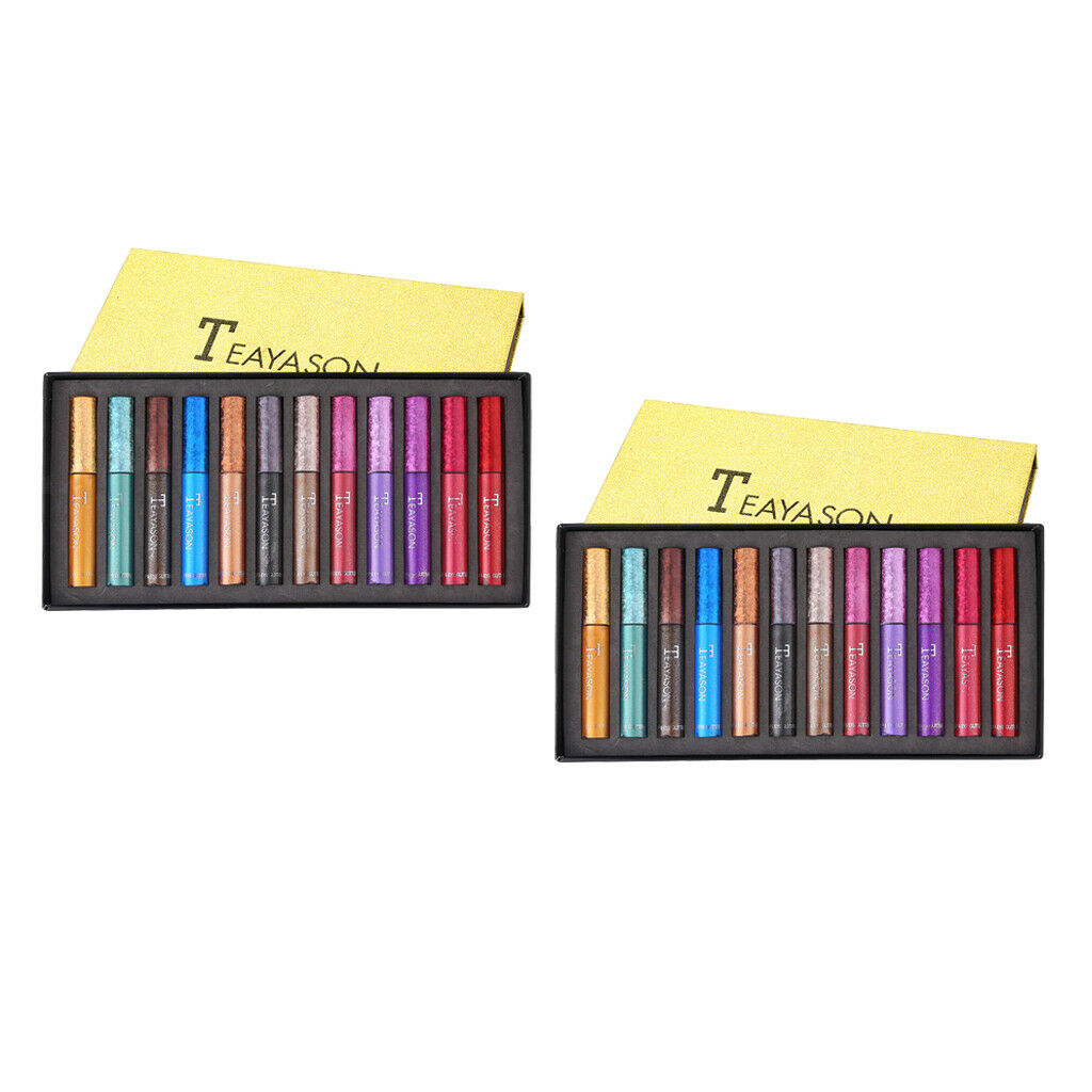24X Metal Glitter Liquid Eyeshadow Set Smooth Matte Highlighter Eyeshadow