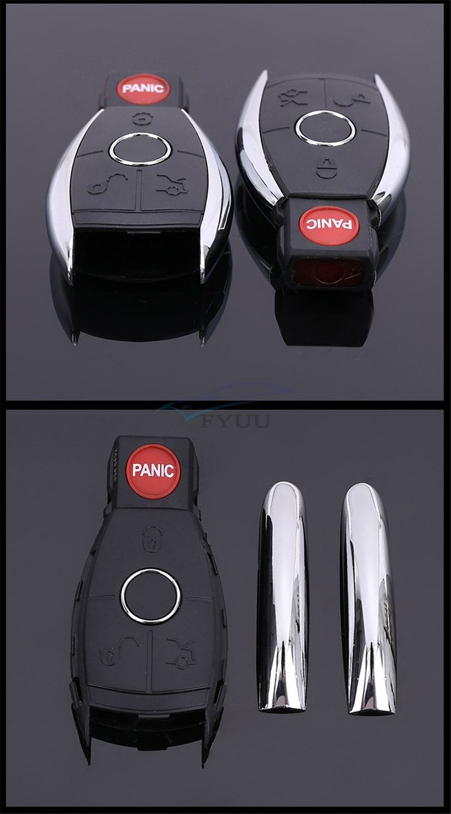 1 Piece 4 Buttons Empty Automobile Smart Remote Key Case Shell For Mercedes Benz