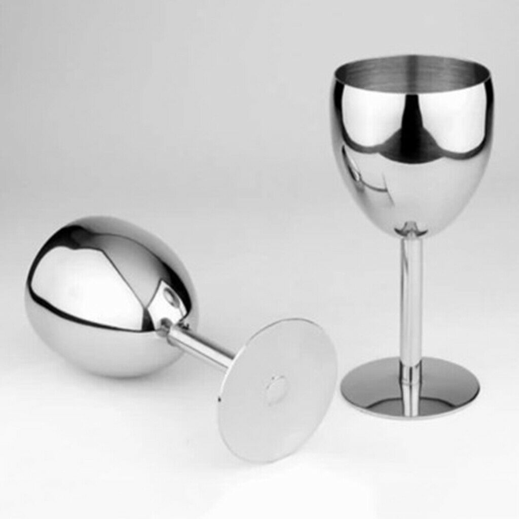 14.5cm Stainless Steel Wine Glasses Goblets Champagne Bar Party Banquet