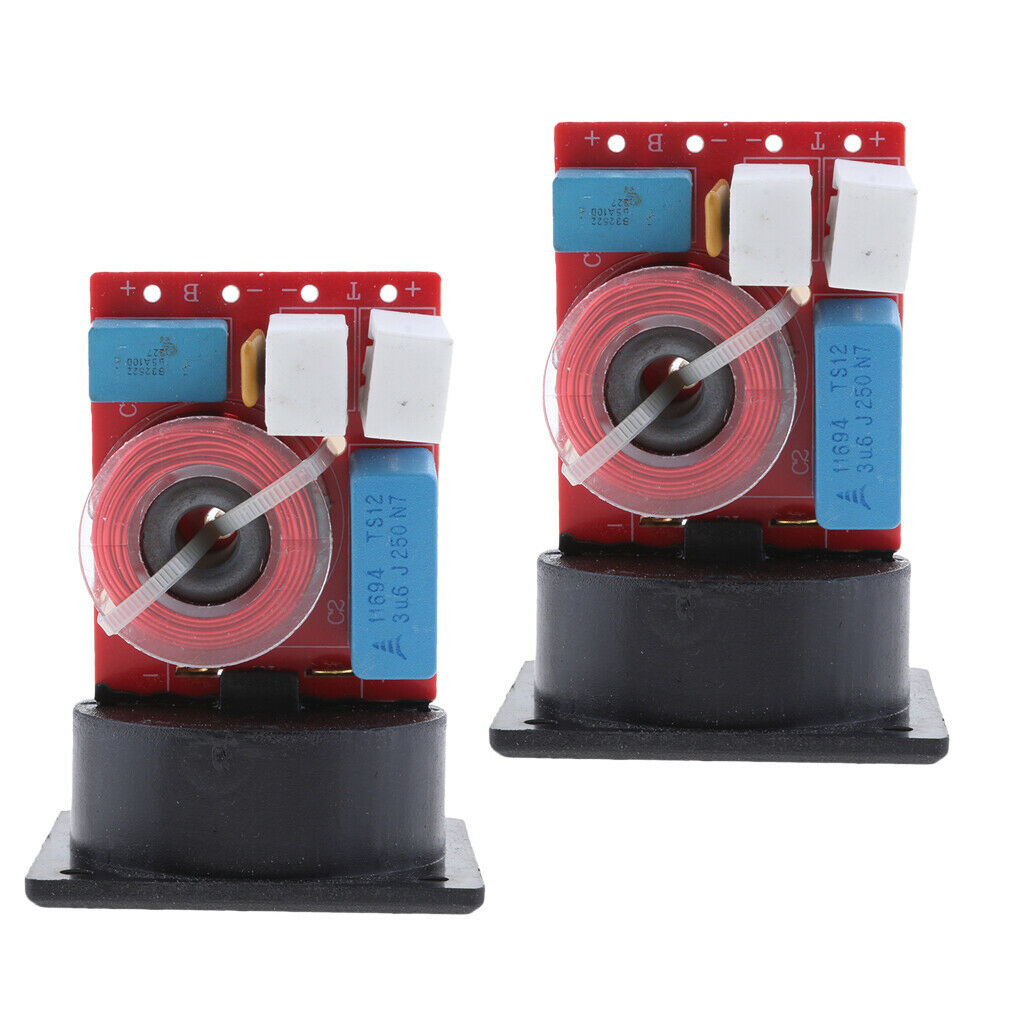 Prettyia   2pcs   80W   2   Way   Audio   Filter   Speaker   Crossover