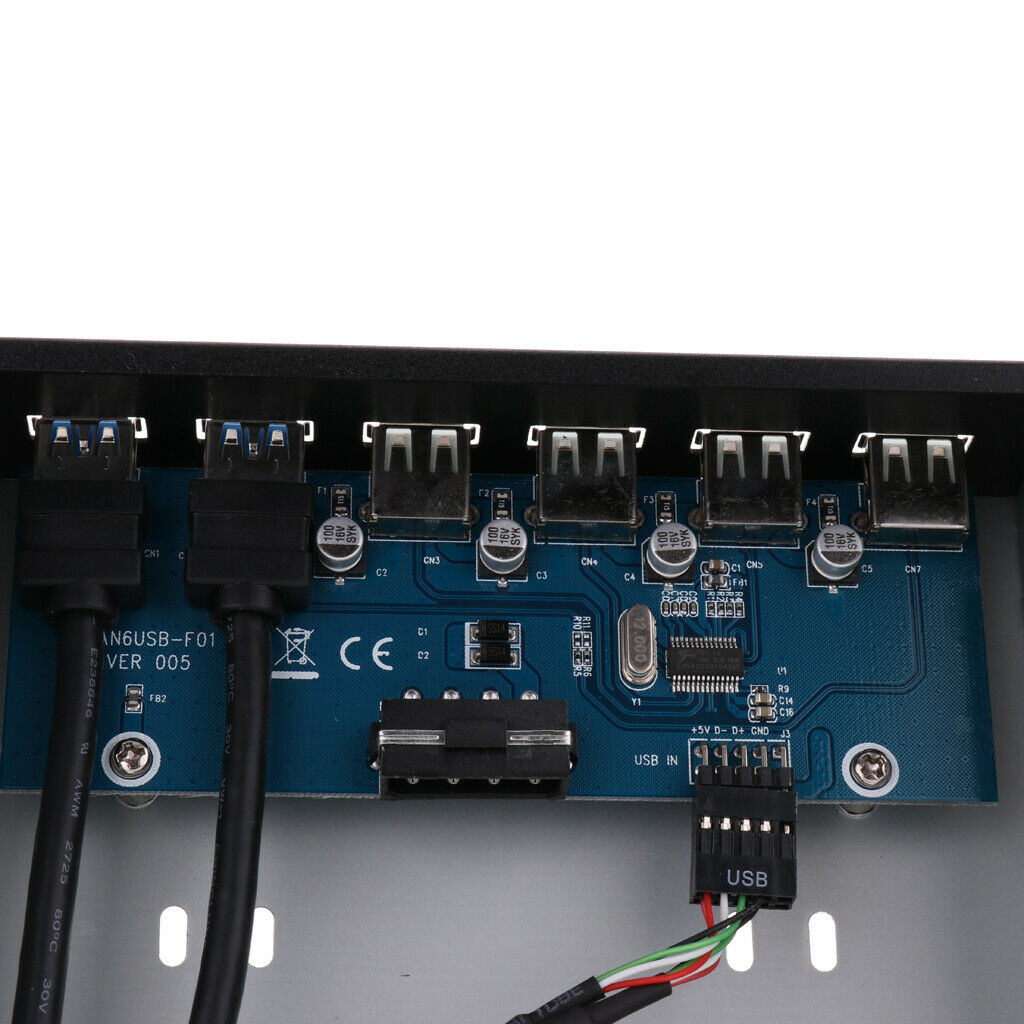6Port Drive Front Panel USB3.0+USB2.0 Data Hub Transfer Speed up to 5 Gbps