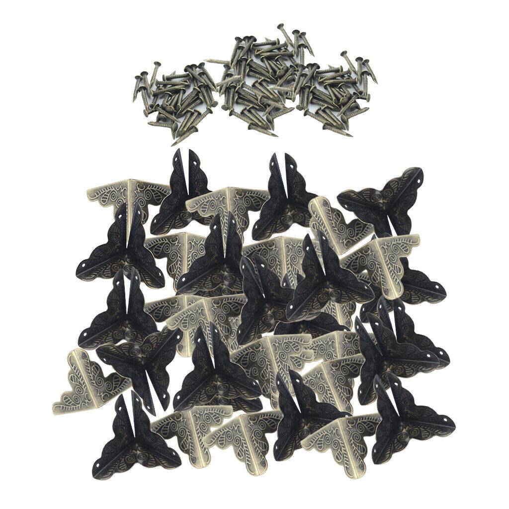 40Pcs Retro Metal Jewelry Gift Boxes Corner Decors Feet Leg Protectors Guard