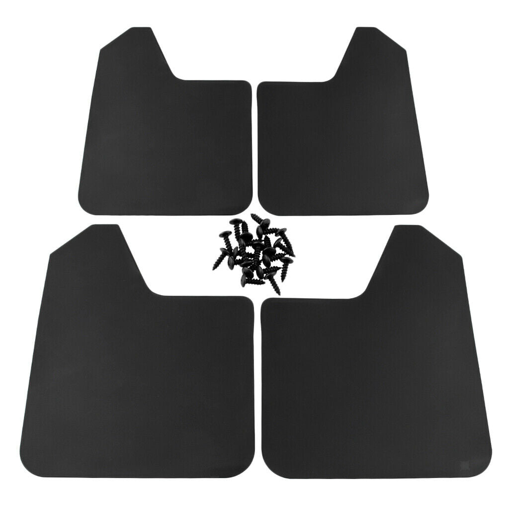 MF12-BAS-BLK Mud Guards Splash Protectors Car Set of 4 Pcs BLACK Front Rear