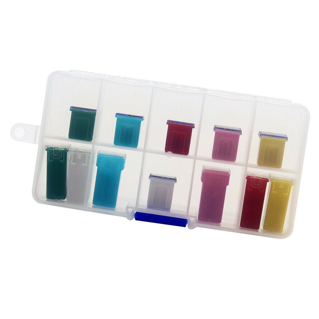 Mini 10 Cell LOW PROFILE Fuses Assortment Kit for Car, Truck, SUV, Boat