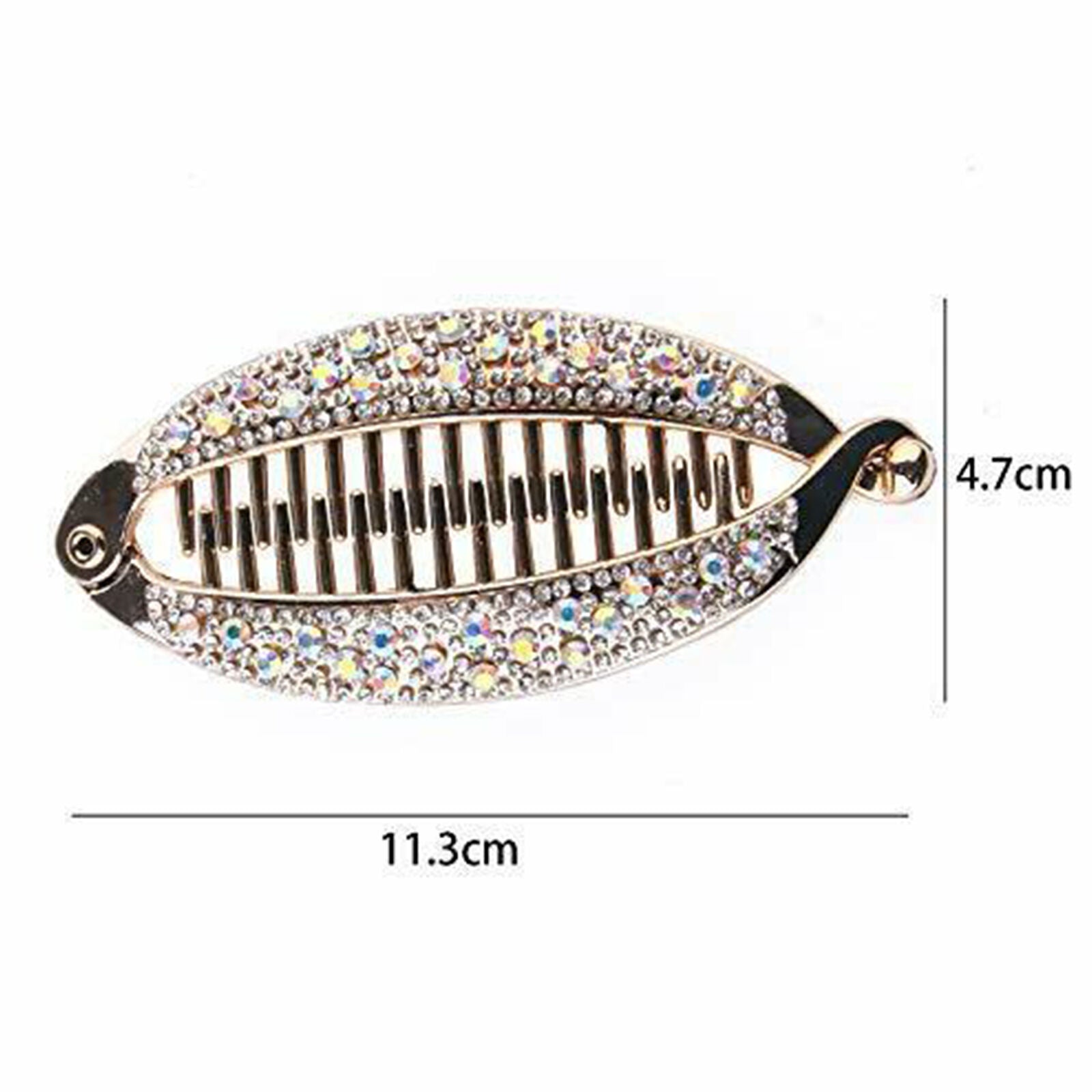 4Pcs Elegant Shining Rhinestone Crystal Banana Clip Hair Clincher Rounded