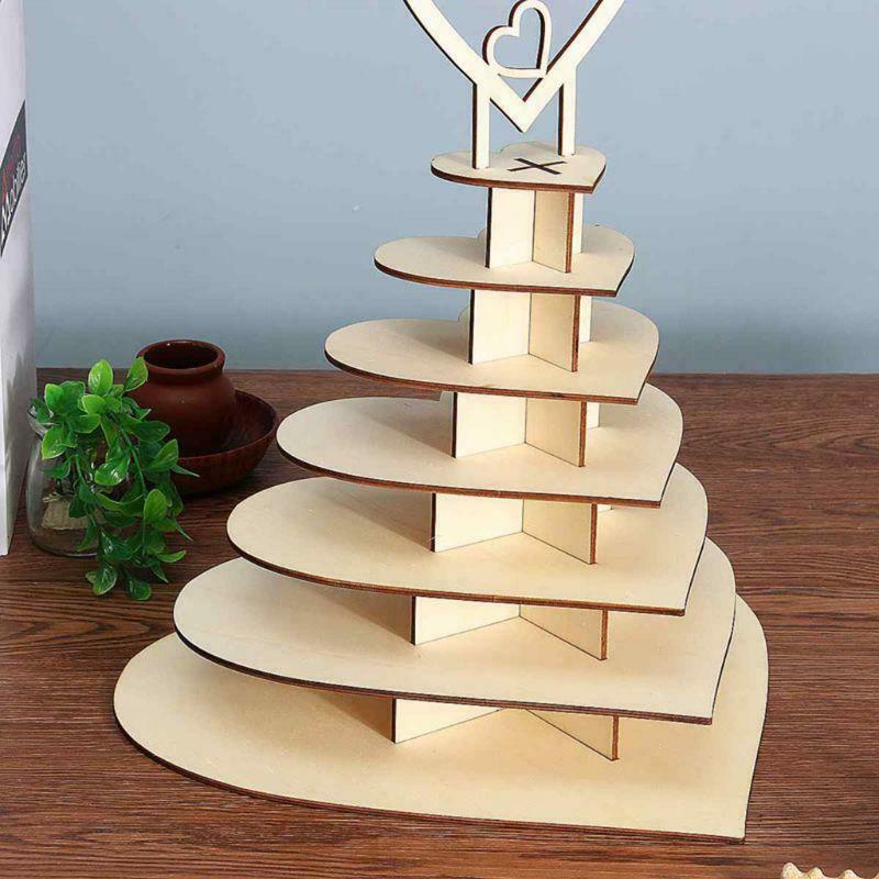 Mr & Mrs Wooden Chocolate Candy Heart Wedding Centrepiece Display Stand Holder