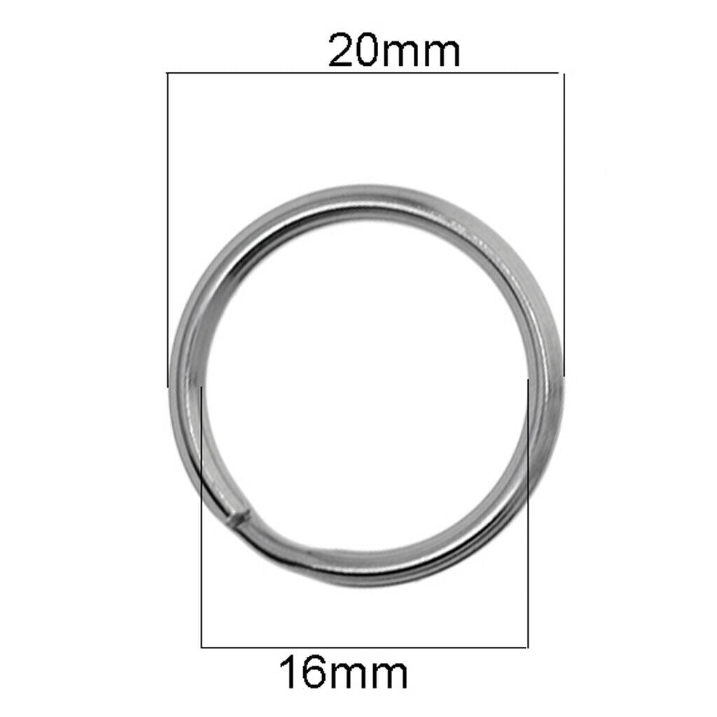 40pcs Stainless Steel Key Rings Split Ring Hoop Double Loop Connectors 20mm