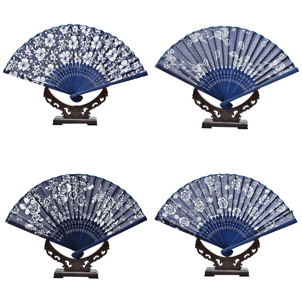 Chinese Summer+Bamboo+Folding Fabric Dancing HAND FAN Gift Decor Collecti.l8