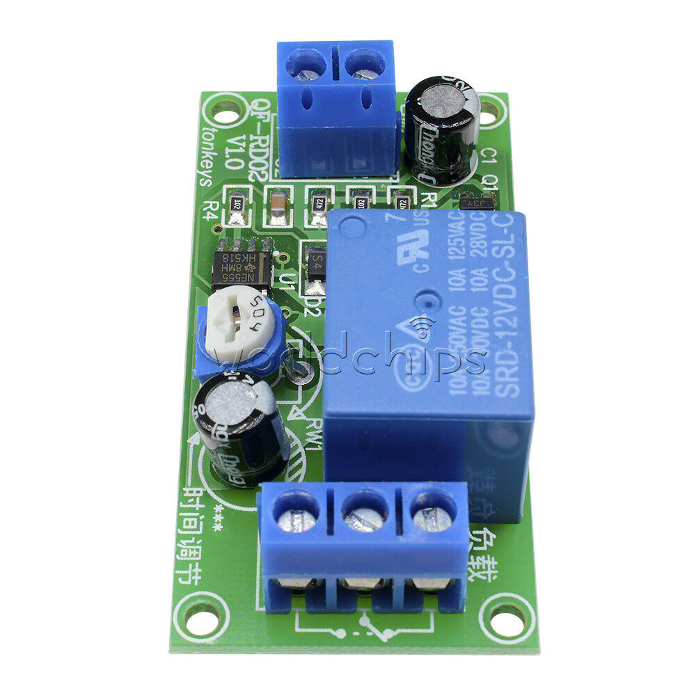 0-60 Second Delay Time Switch 1 Minute Adjustable DC12v NE555 Timer Relay Module