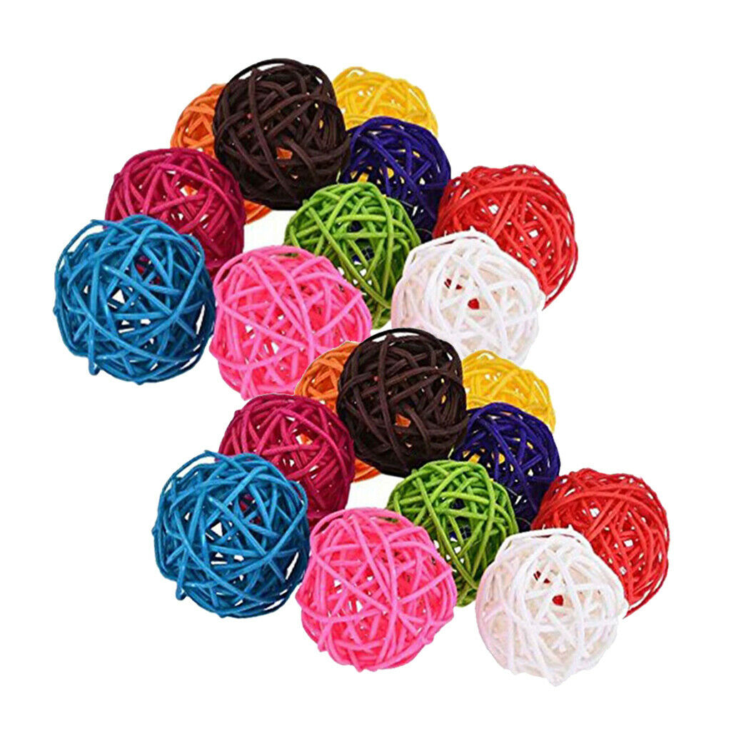 10Pcs 3cm Handmade Wicker Rattan Balls Wedding Party Table Decorative Crafts