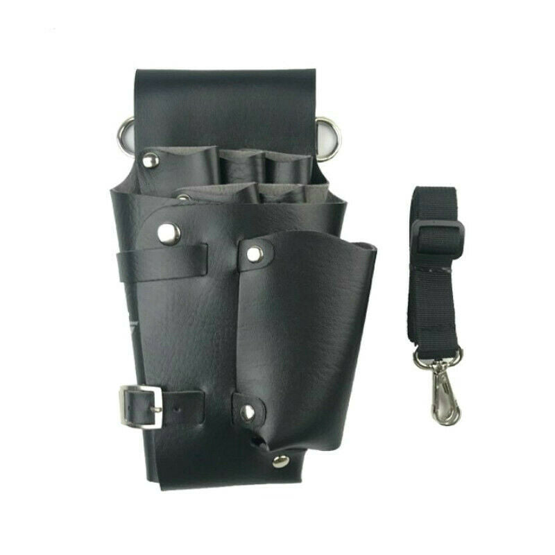 Hairdresser Scissor Holster Barber Tool Belt Bag Pu Leather Pouch Case Black