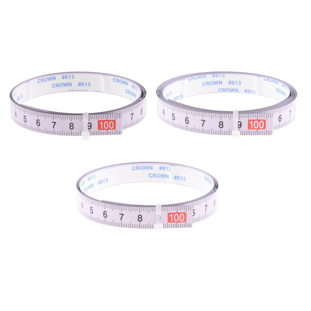 3pcs Table Miter Saw Track Tape Self Adhesive Backing Metric Steel Ruler