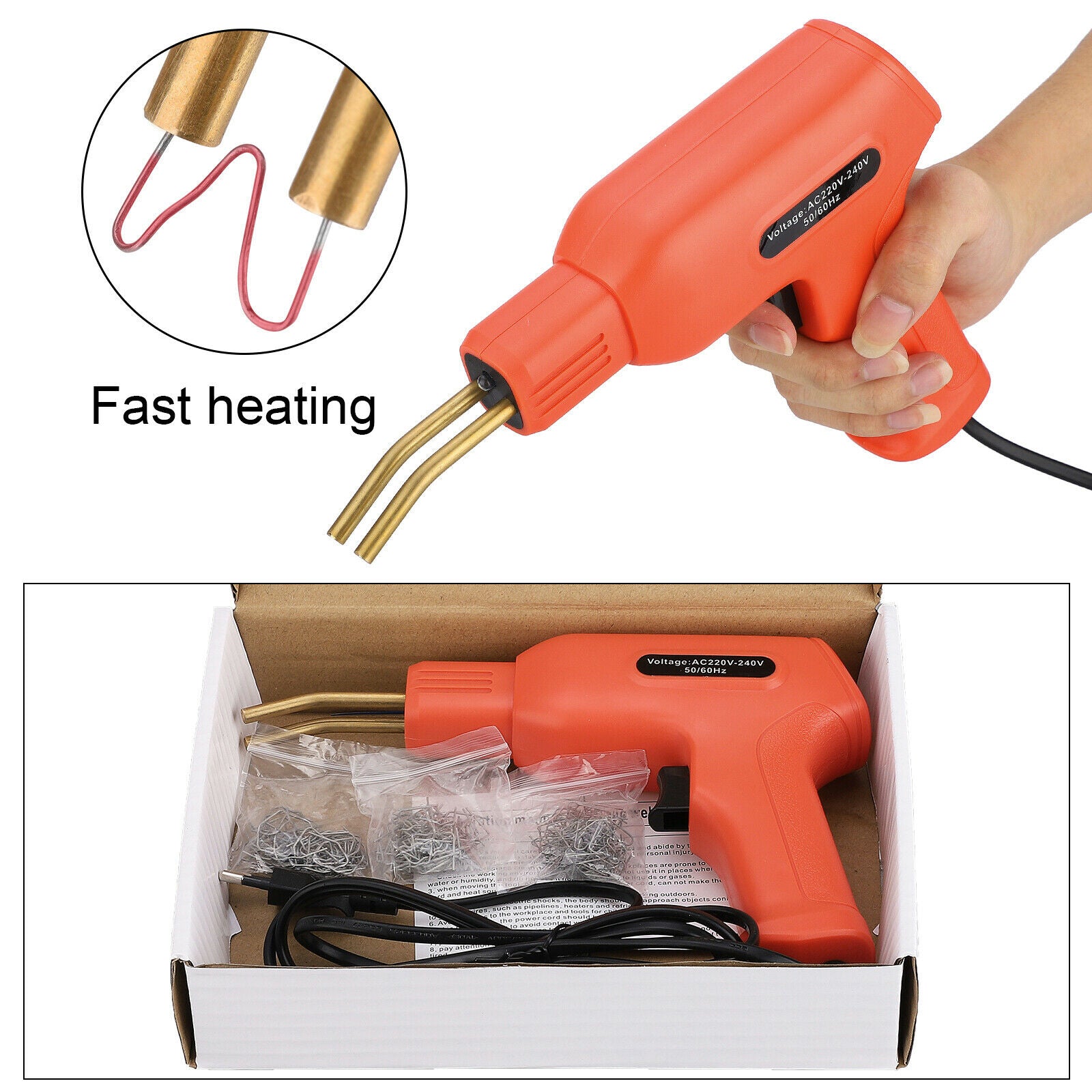 Handy Plastic Welder Car Bumper Welder Gun with Staples Kit Garage Tool 110V