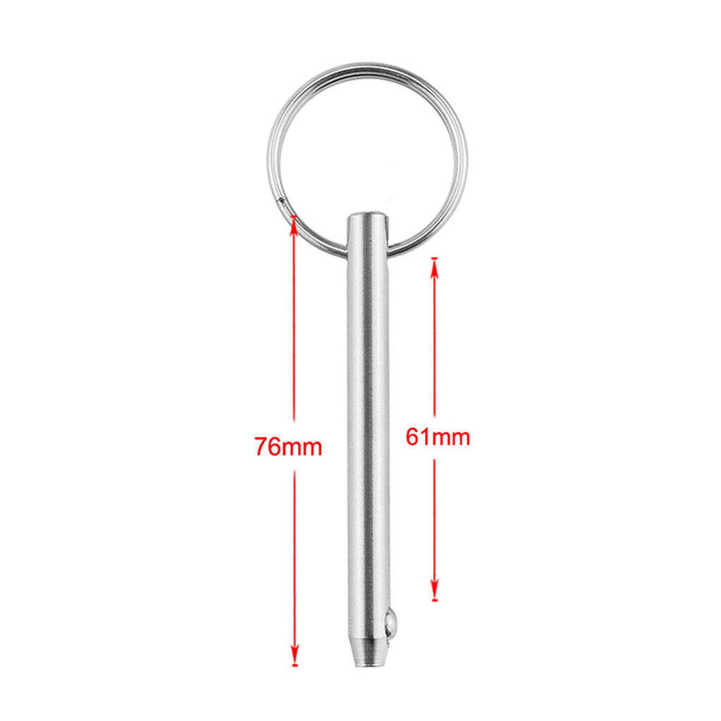 2 Pieces 316 Stainless Steel Boat Top Deck Hinge Quick Release Pin 5x76mm