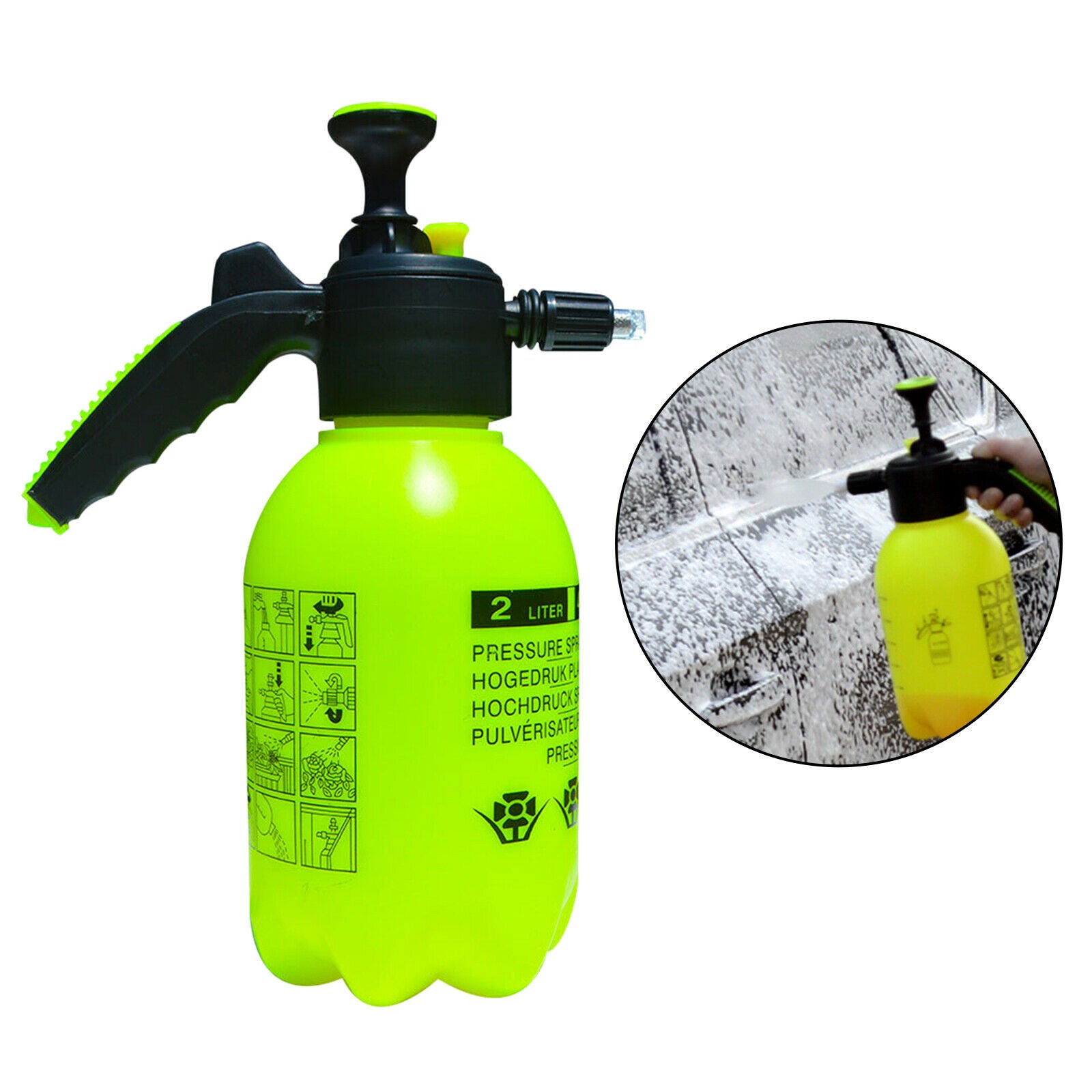 Handheld Foam Sprayer with Safety Valve for Car Wash Lawn Yard Table Mirrors