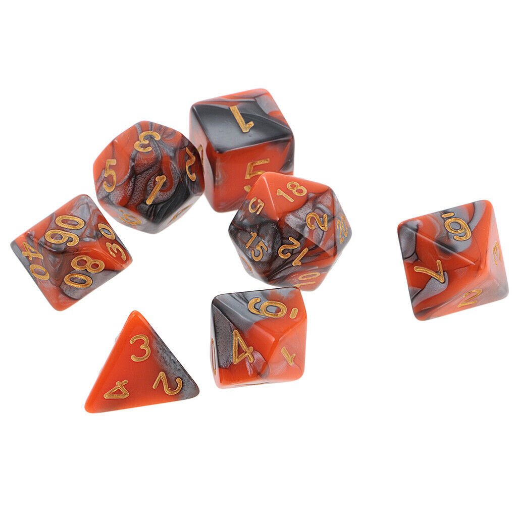 28x Two Colors Polyhedral Dice for D&D DND RPG MTG Table Games Tabletop