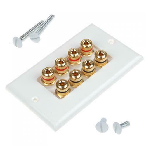 New Speaker Cable Wall Plate - 8 Banana Plug