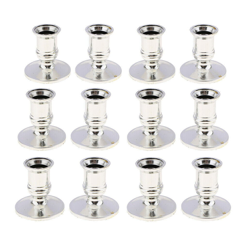12Pcs Electronic Candle Base Taper Candle Holder Plastic for Dating Votive