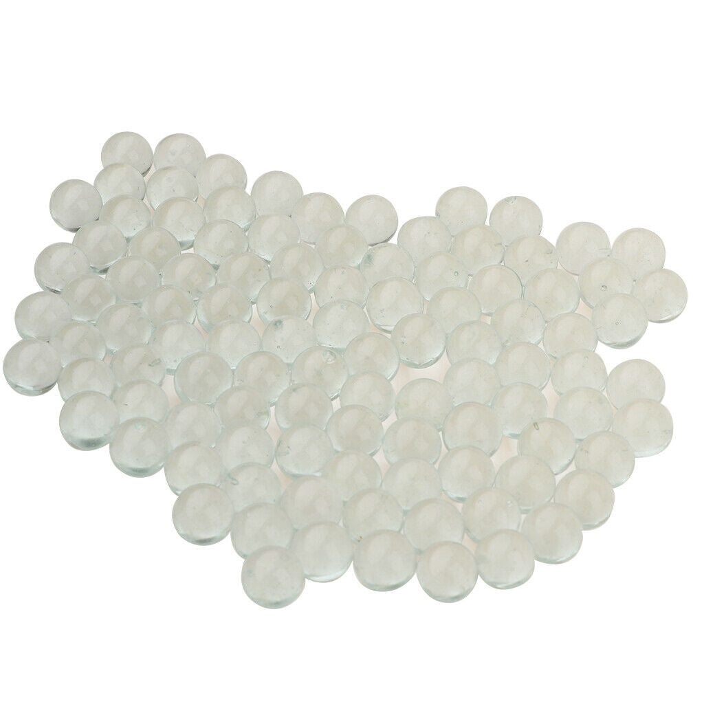100PC Round Transparent Glass Marbles Clear for Filling Vases Aquarium Decor