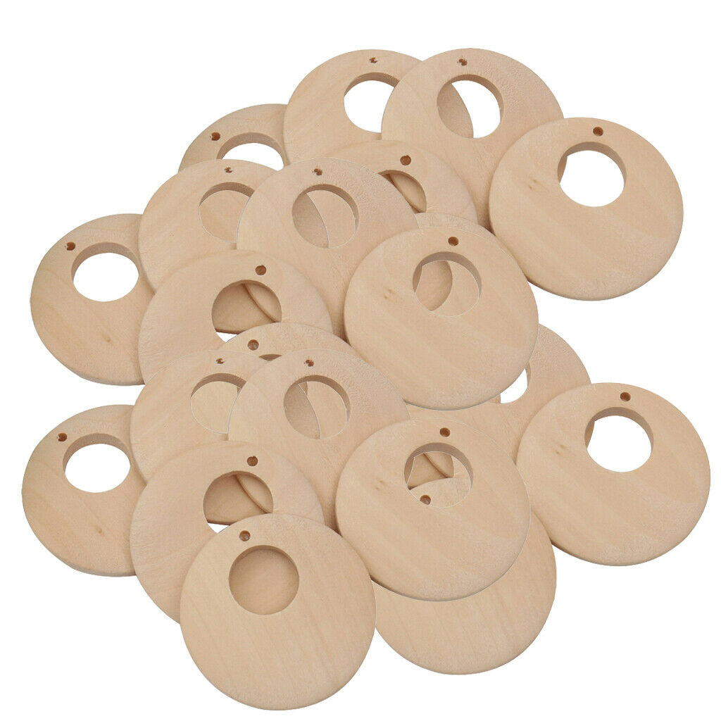 50pcs Wood Pendants DIY Wooden Teether Jewellery Findings Teether Ring 40mm