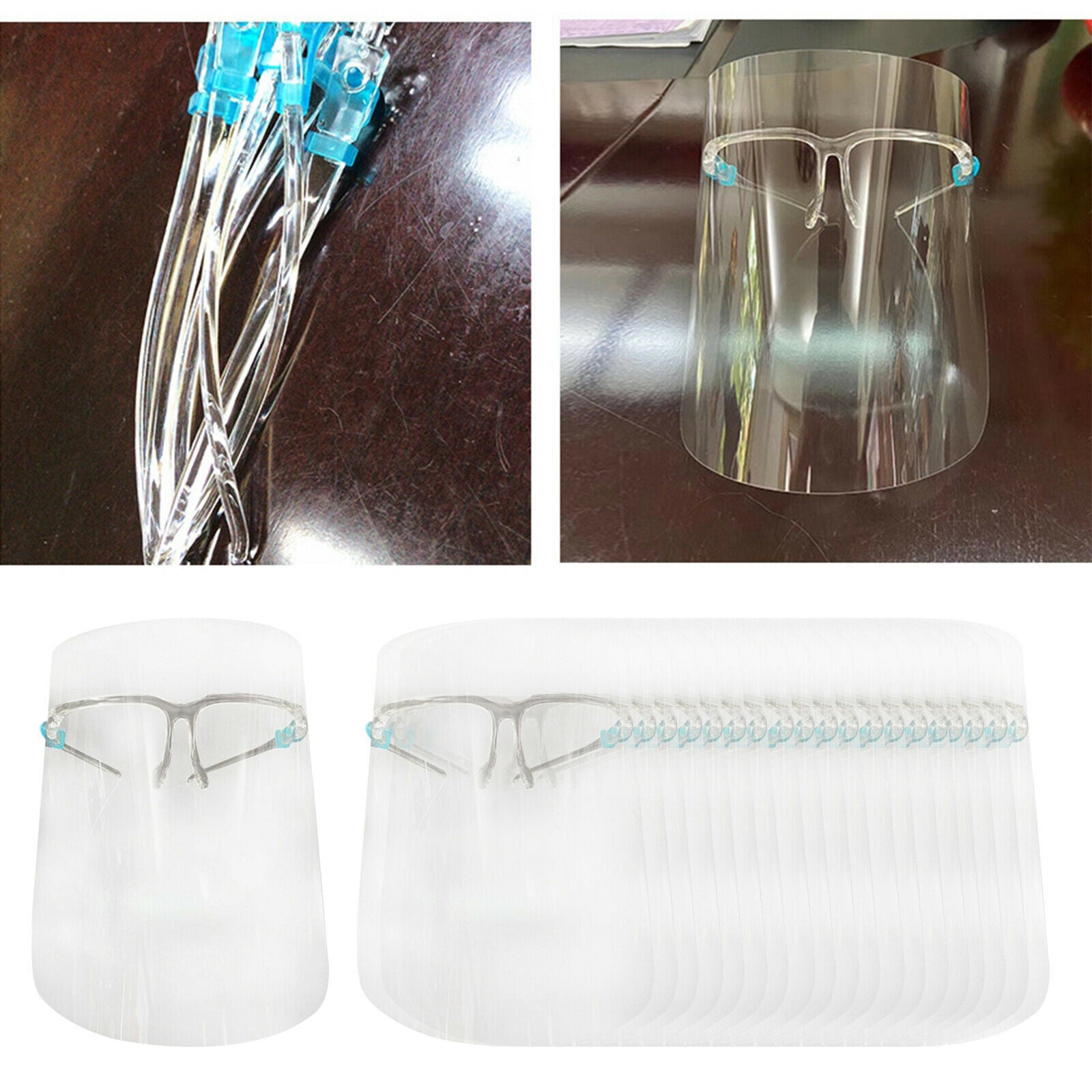20 pieces Full Face Shield Reusable Glasses Anti-Fog Wrap Visor