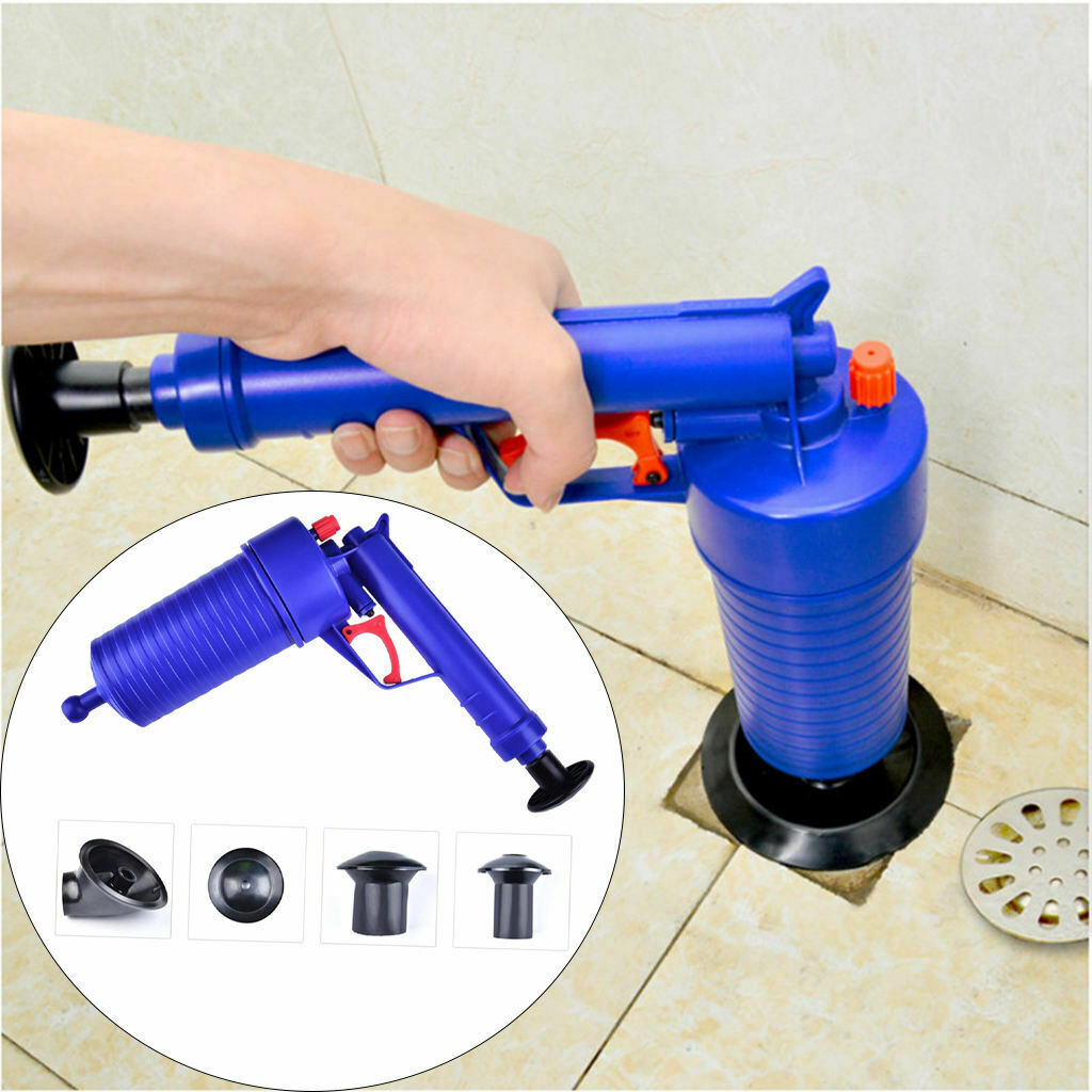 Air Pressure Toilet Plunger Sink Bathtub Shower Air Drain Blaster Augers