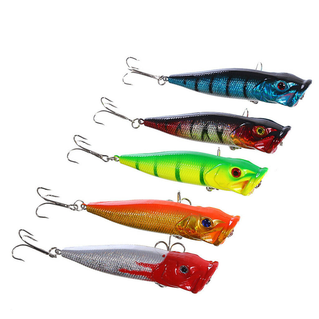 5 Fish Bait - Popper Bait Artificial Bait with Hook 9.5cm Crankbait