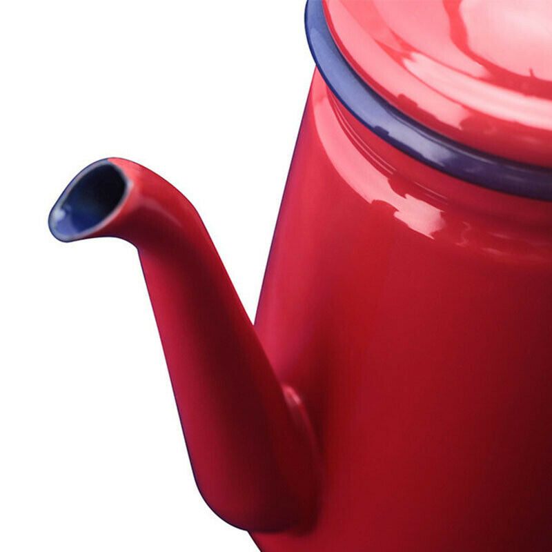 1.1L High-Grade Enamel Coffee Pot Pour over Milk Water Jug Pitcher Barista TeaM1
