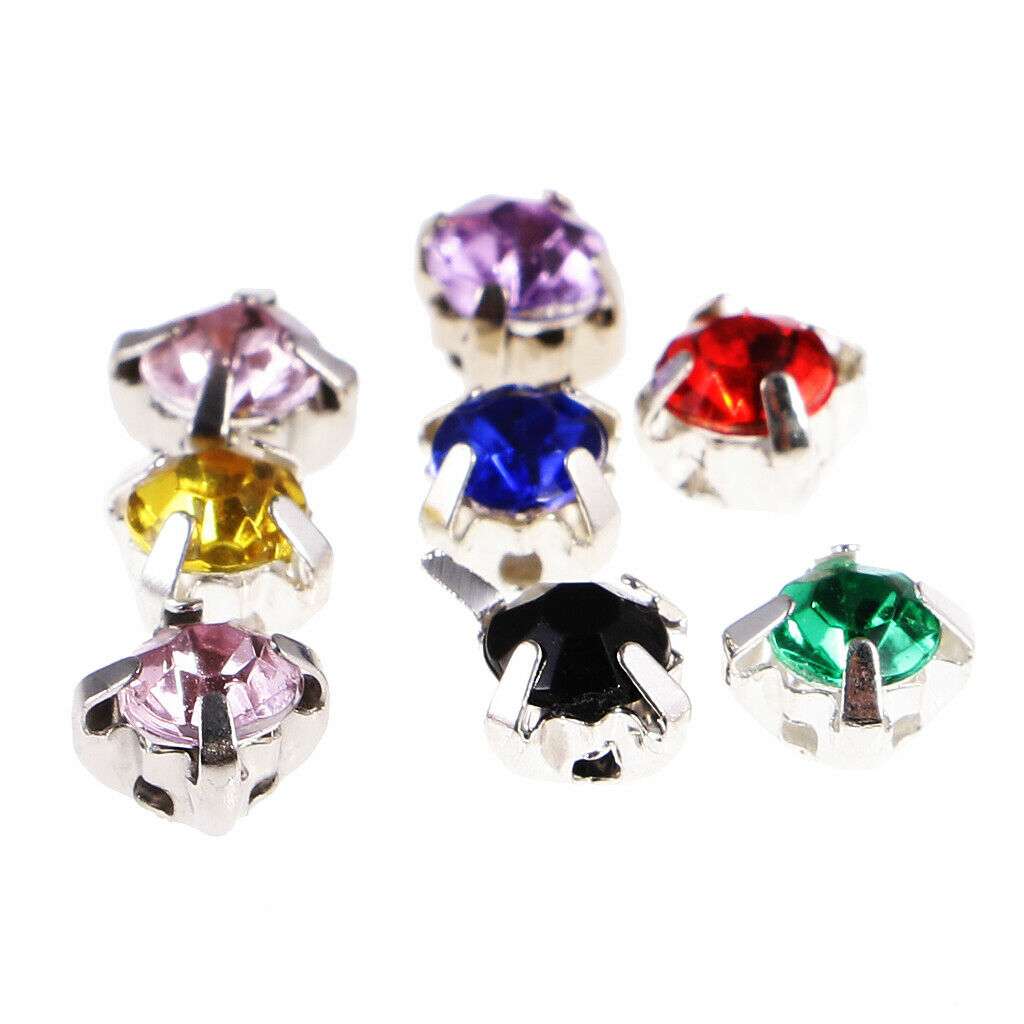 300Pcs Sew On Cut Glass Crystals Rhinestones Diamantes Claw Beads DIY Handmade