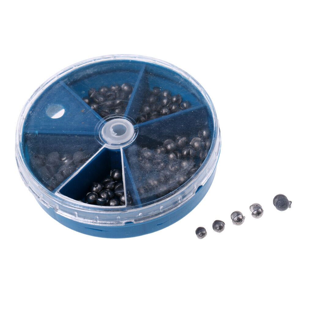 103x 3 Sizes Fishing Lead Split Shot Rig Sinkers Eco-friendly Weights W/Box