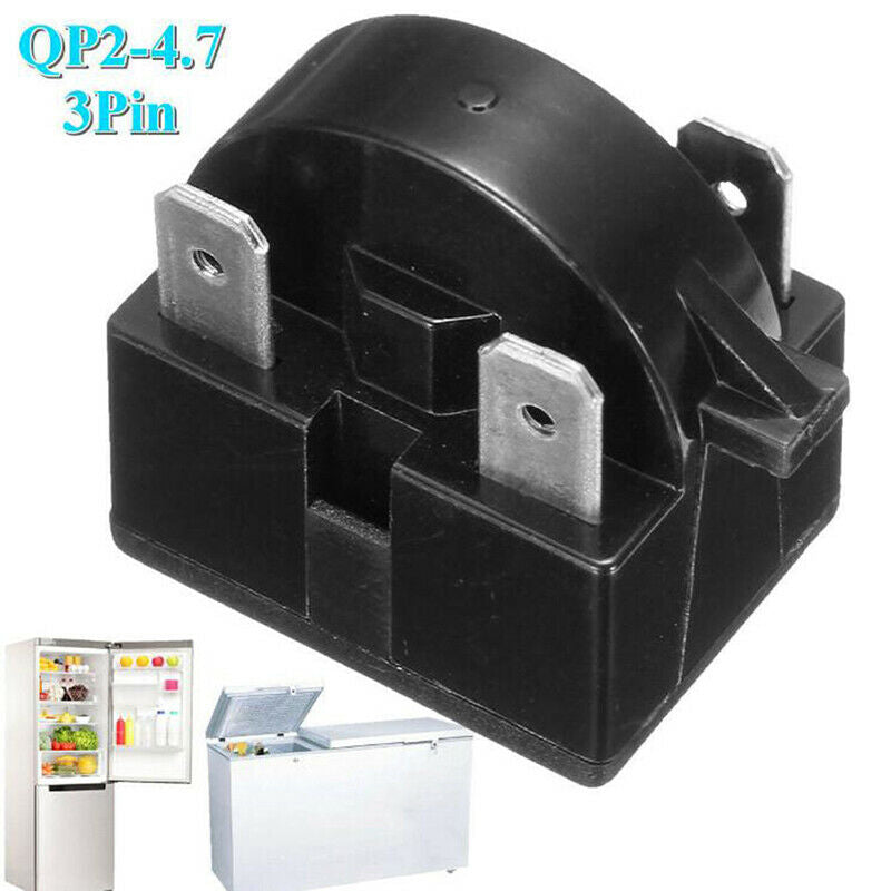 Refrigerator Start Relay for QP-2-4.7 4.7 Ohm 3 Pin Vissani Danby Compress.l8