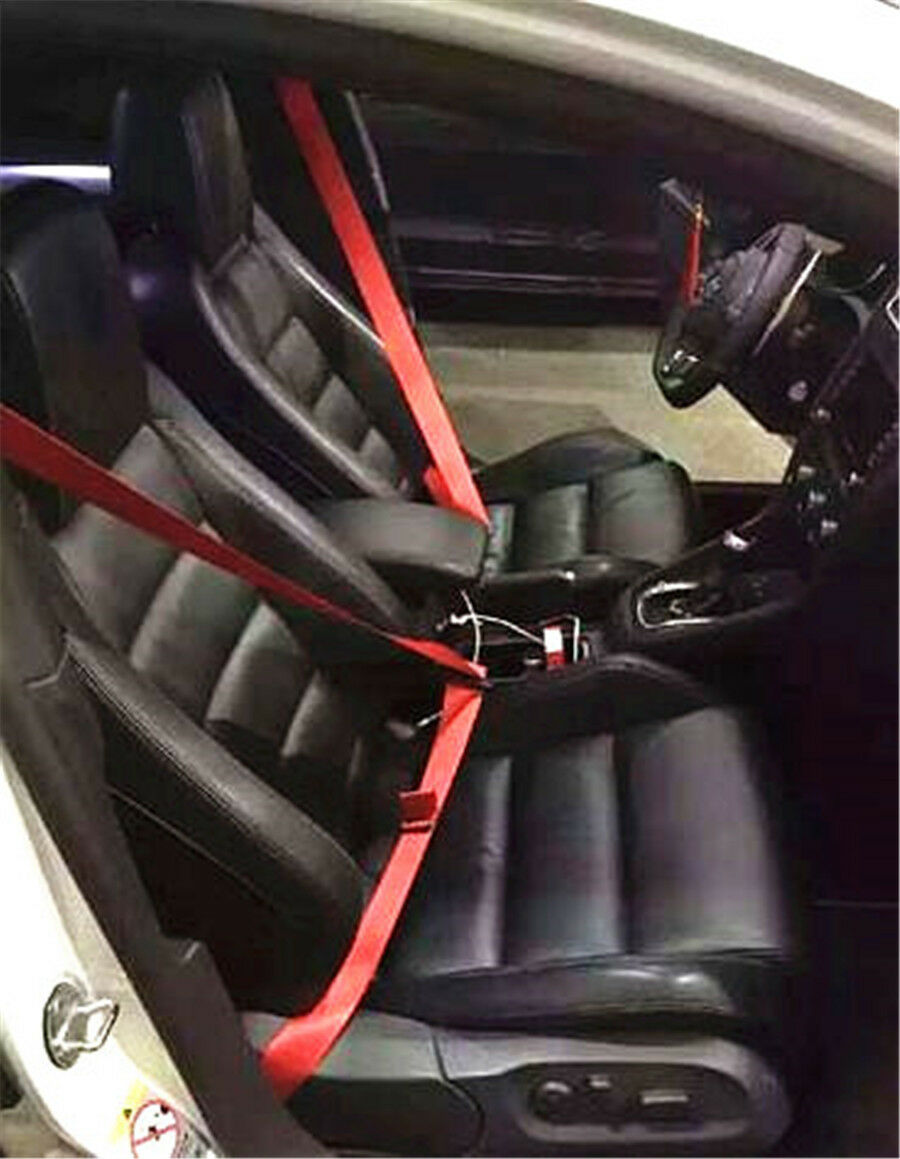 Universal Retractable Car 3 Point Safety Seat Lap & Diagonal Belt Nylon Straps