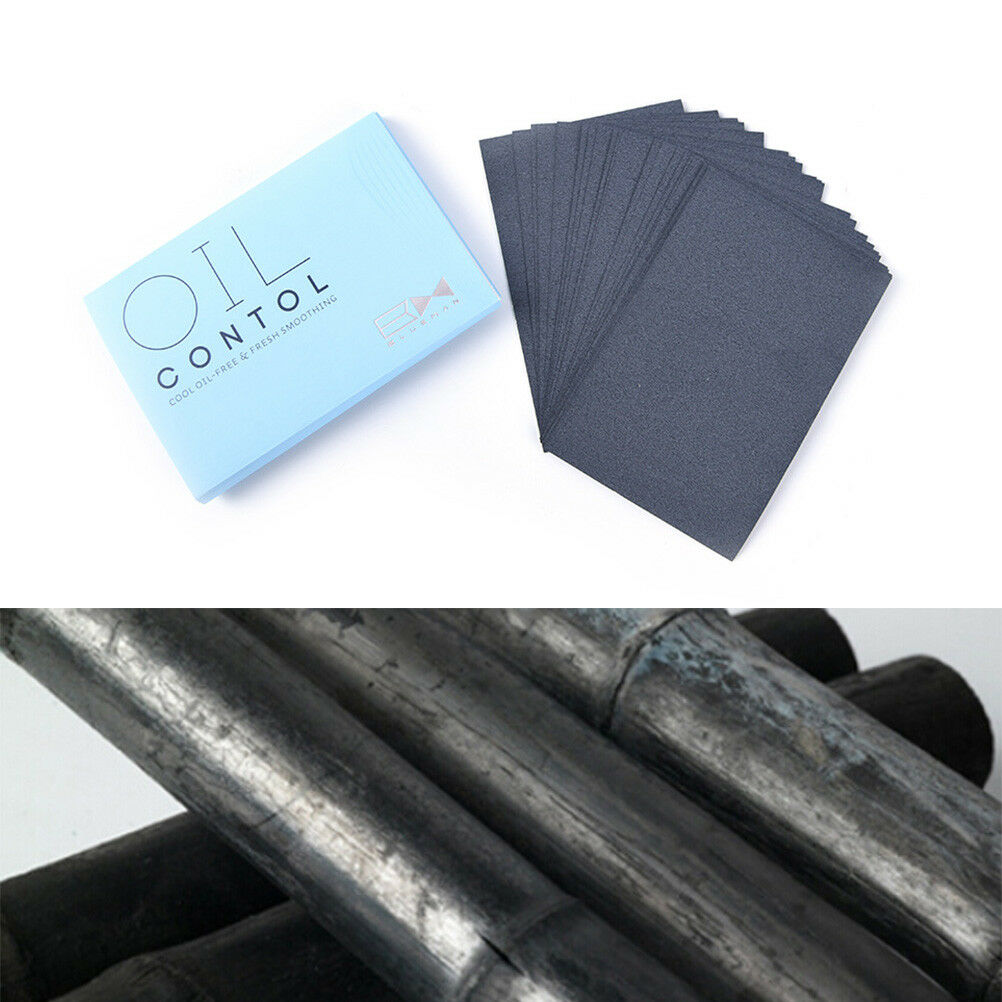 100xCharcoal Papers Makeup Cleansing Oil Absorbing Face Paper Facial Clean.l8