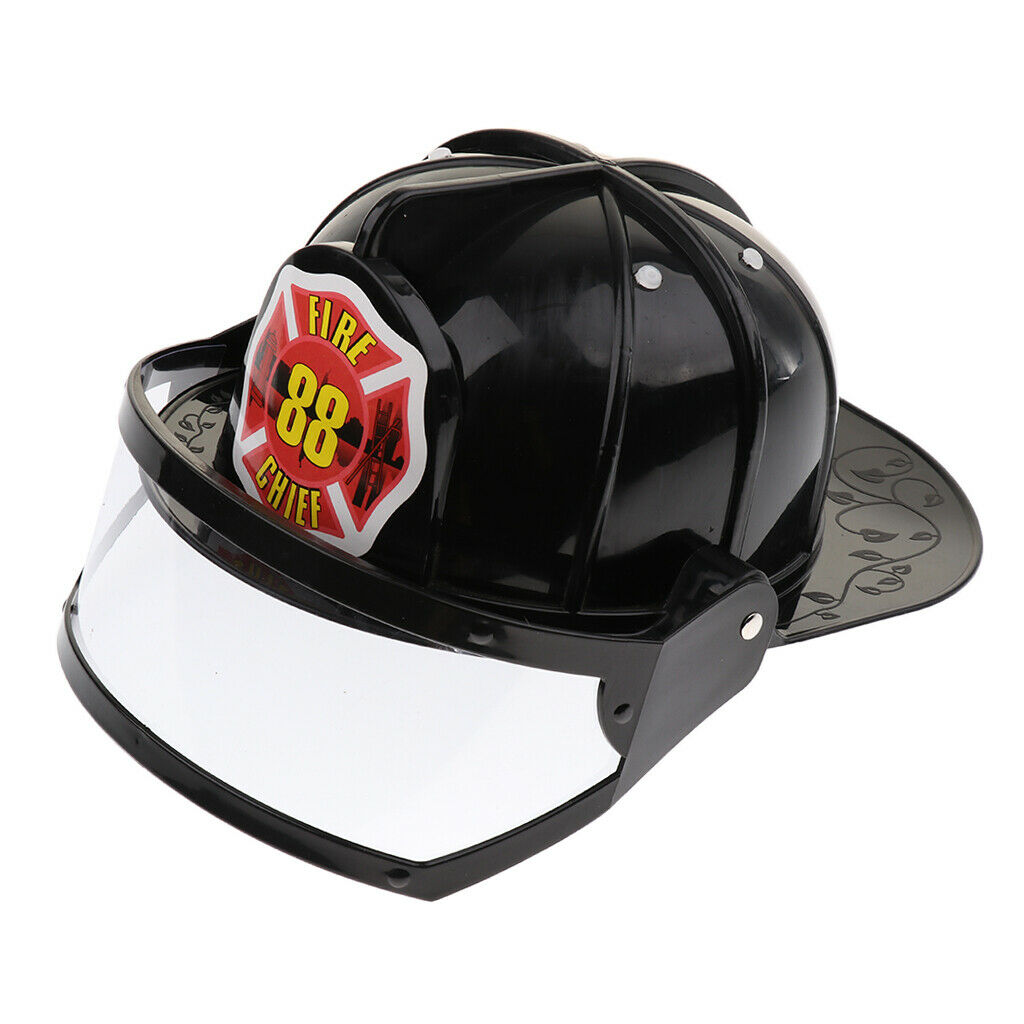 Kid Pretend Play Fireman Safety Helmet Firefighter Hat Costume Party Role