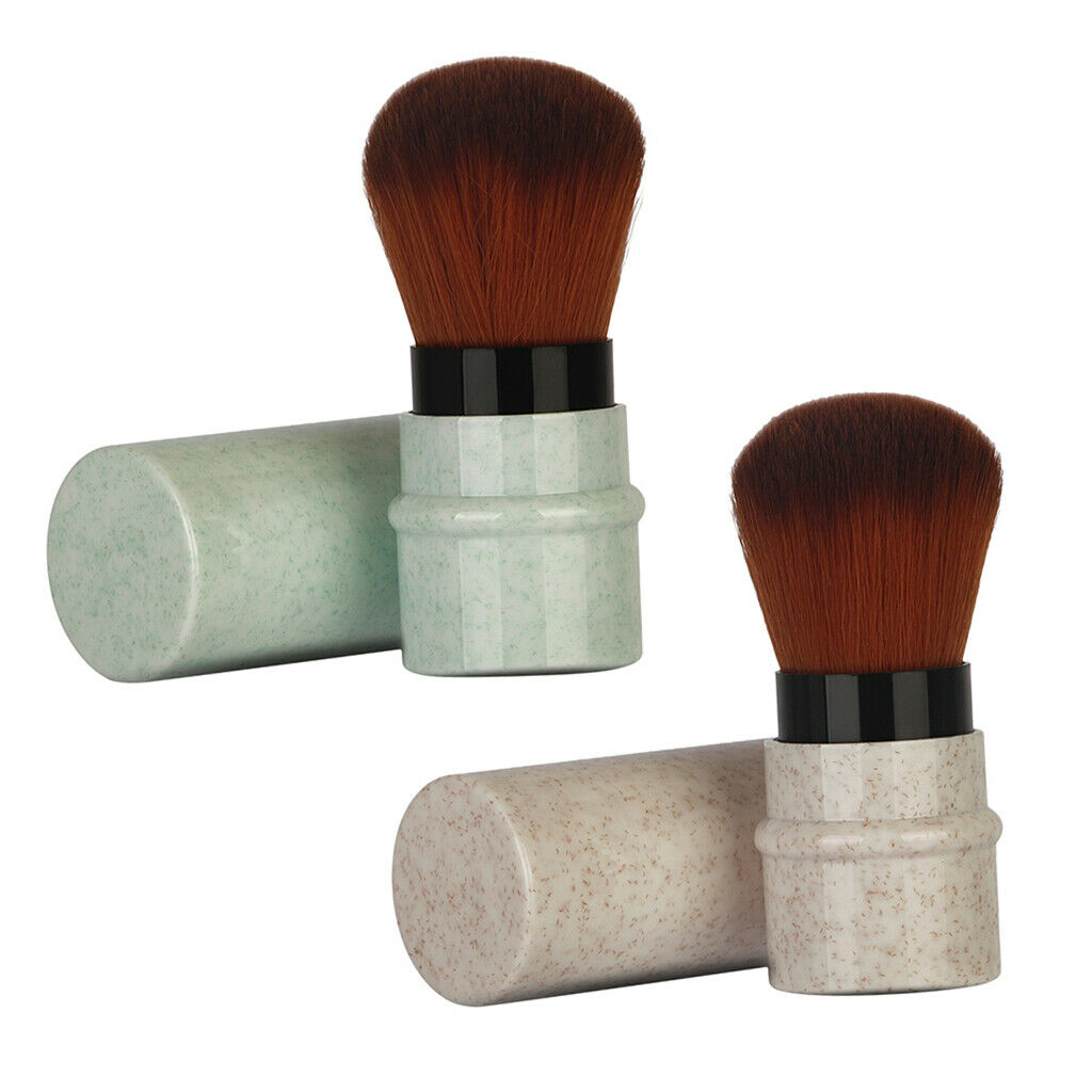 Marble Texture Stretch Powder Concealer Blush Blending Brush Pink+Blue