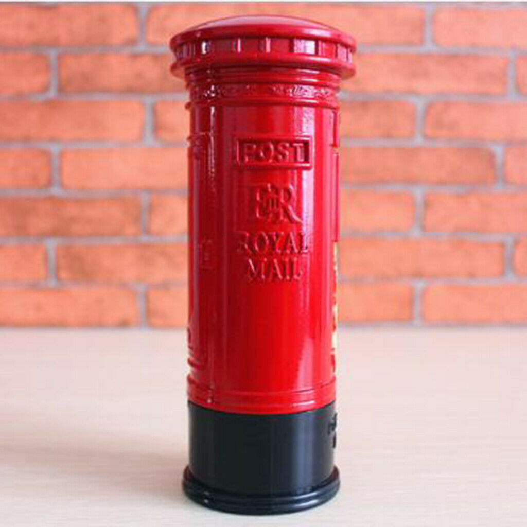 Metal Britain London Street Red Mailbox Piggy Bank Postbox Money Box