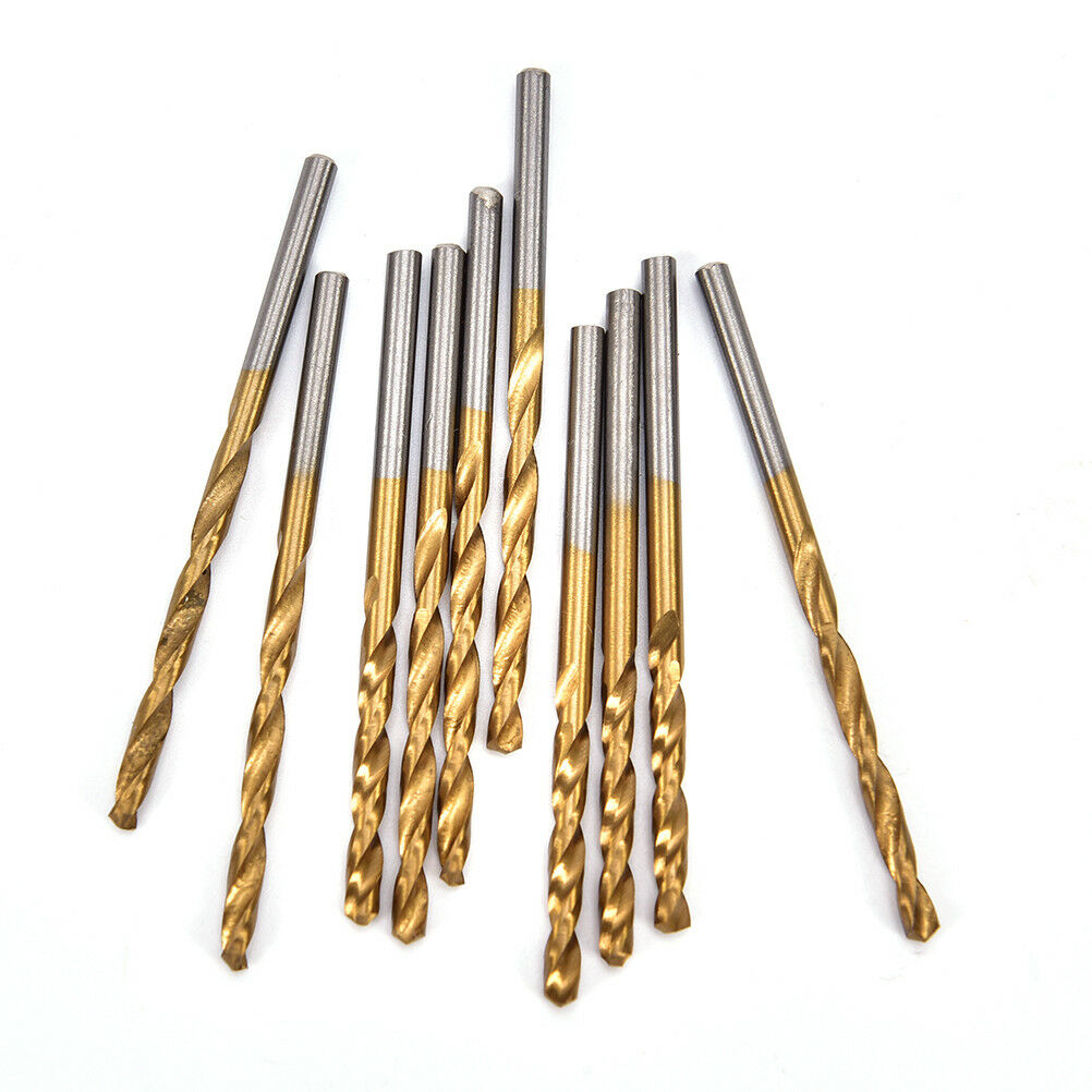 50Pcs 1/1.5/2/2.5/3mm Titanium Coated HSS High Speed Steel Drill Bit Set TooDD