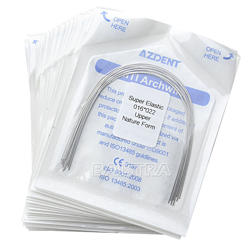 100X Dental Orthodontic Super Elastic Niti Natural Rectangular Wires 16*22 Upper