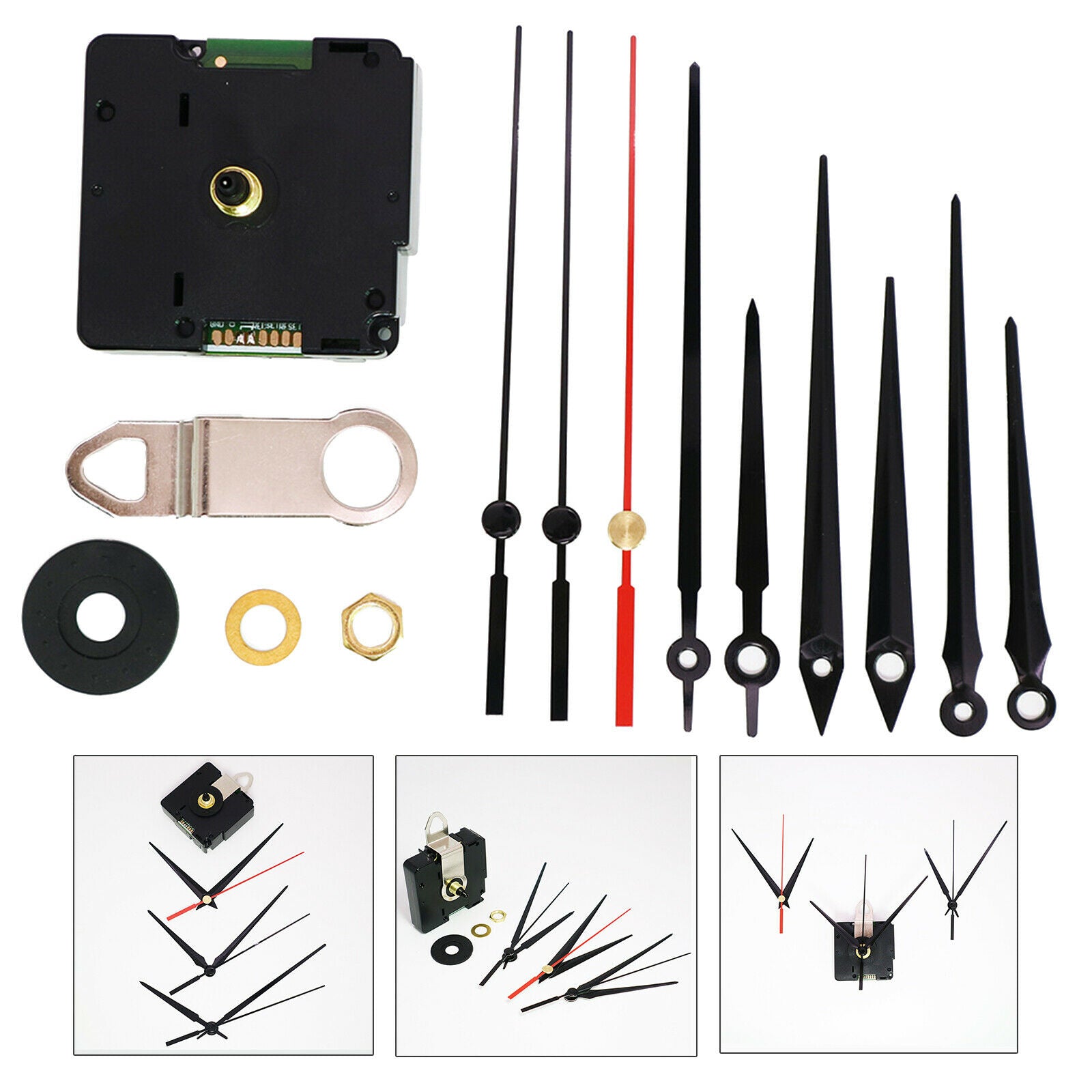 Radio Controlled Clock Movement Non Ticking with 7 Clock Hands Sets Repair
