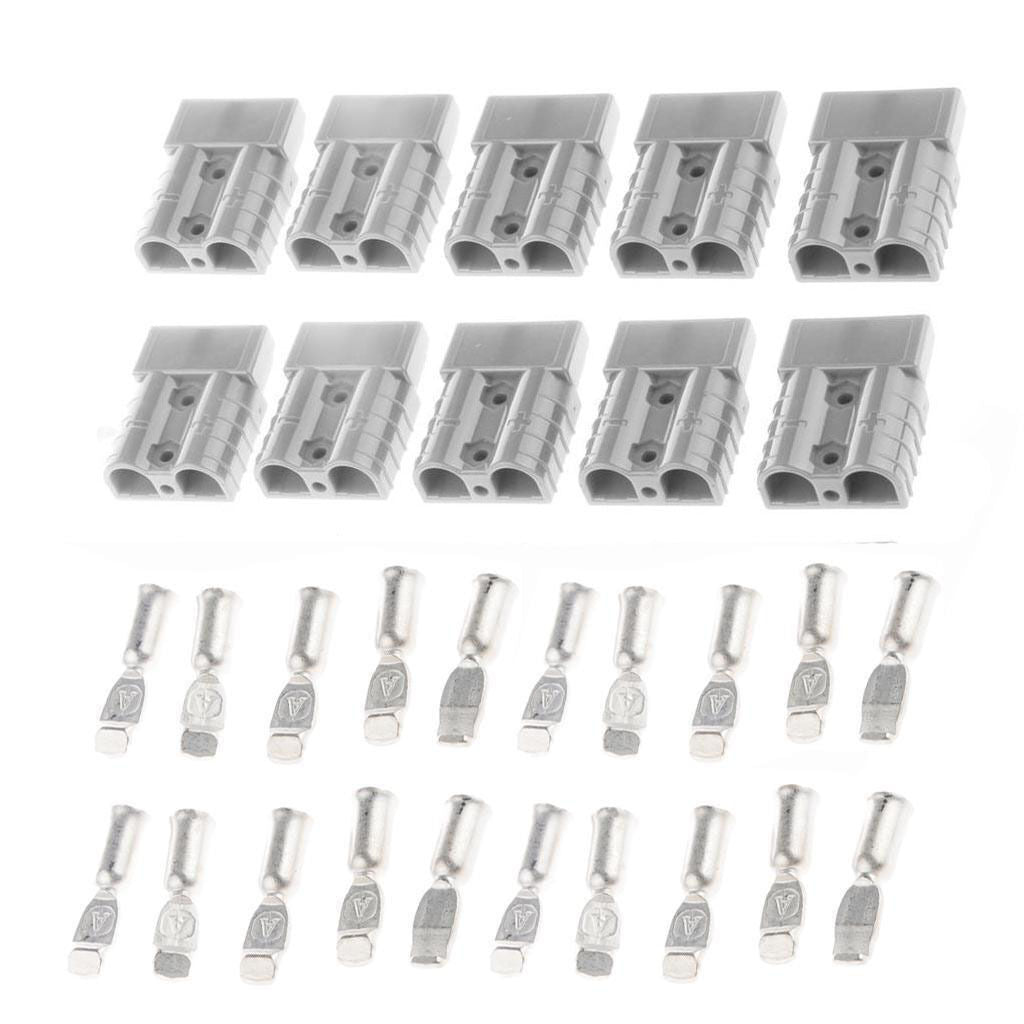 Battery Quick Connector 50A 8AWG Plug Connect Disconnect Winch Trailer Grey