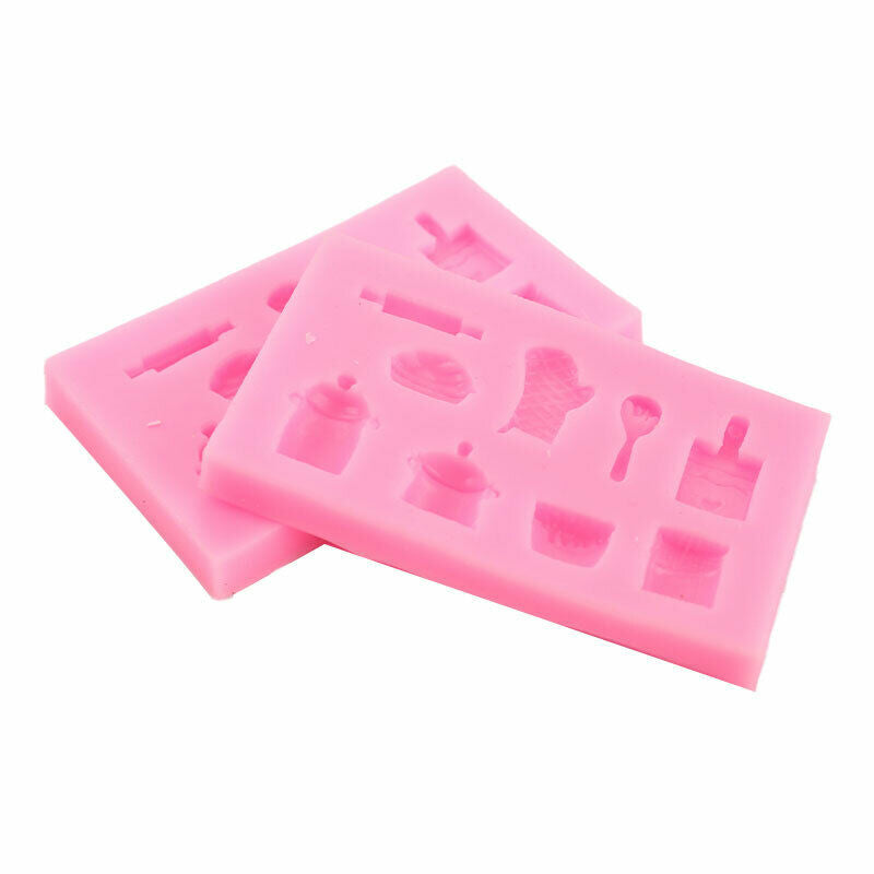 1pcs Gloves Pot Spoon Fondant Cake Chocolate Silicone Mold Cake Decoratio.l8