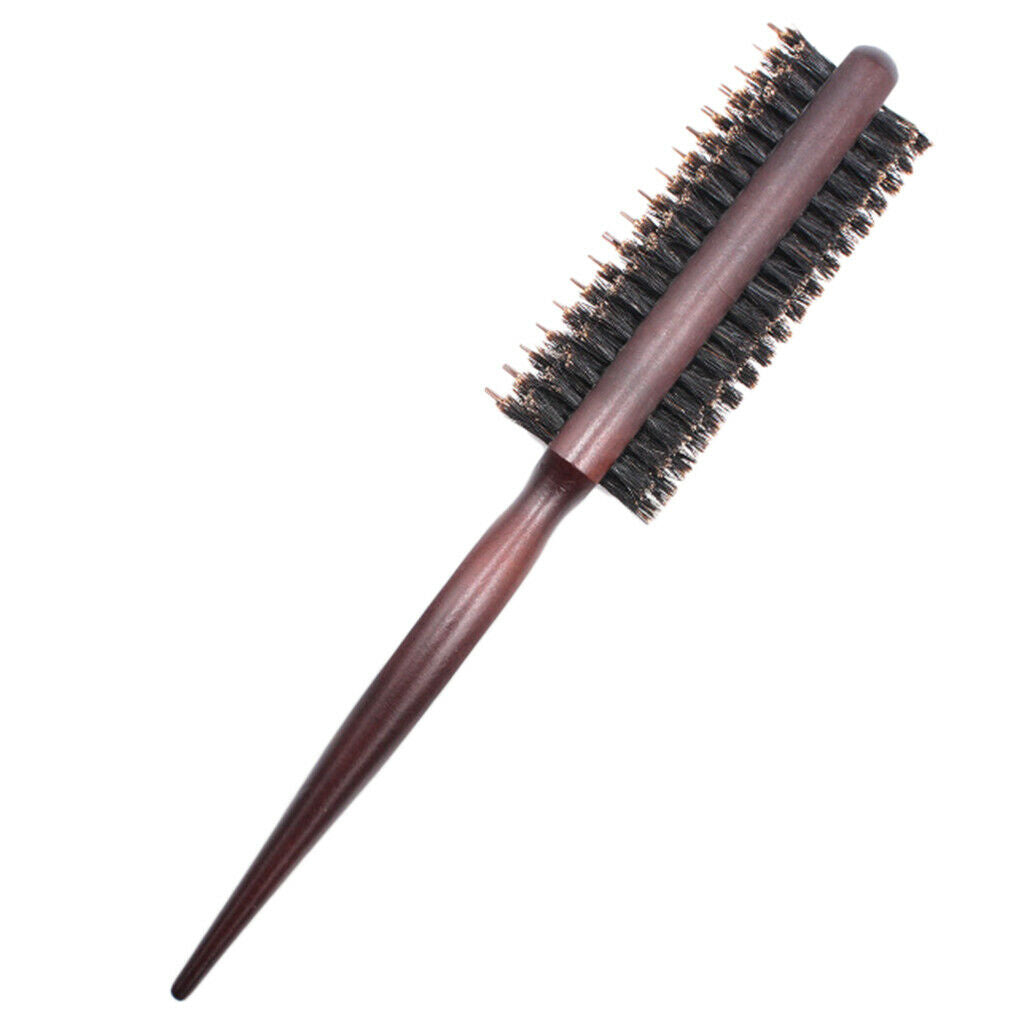 Three Row Rat Tail Teasing Hairbrush Volumizing Brush Comb w/ Wooden Handle