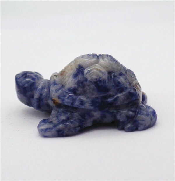 37x26x16mm Natural Blue Sodalite Carved Tortoise Decoration Statue Decor HH7914