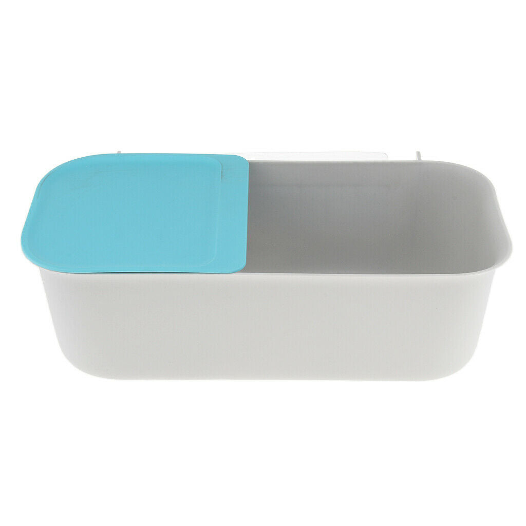 Wall Mounted Free Punching Bathroom Storage Rack Suction Cup Shelf Blue