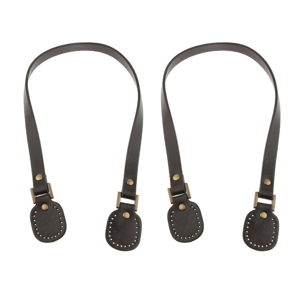2Pairs Purses Straps Bag Handles for DIY Making Purse Accessory Black+Brown