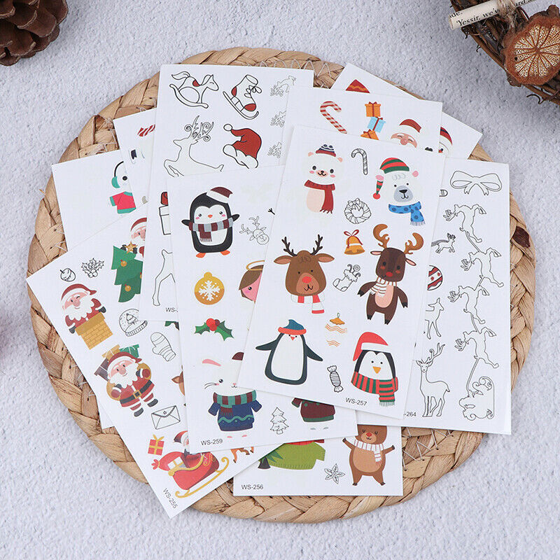 10Pcs Luminous Temporary Tattoo Stickers Christmas Carnival Party DecorationBDD