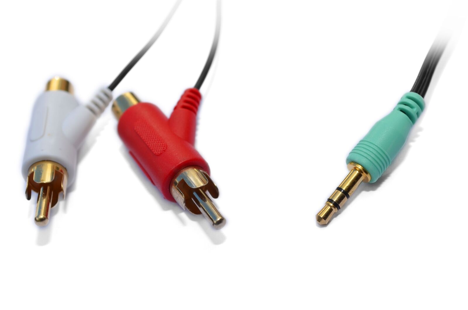 Male RCA Audio Splitter Cable for Turtle Beach and PC Gaming Headsets