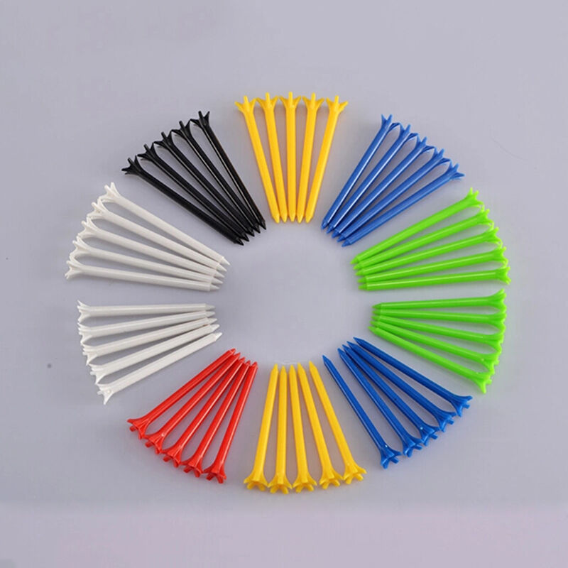 10x Random Color Professional Tee Length 68mm Plastic Pro Golf Tees Tt