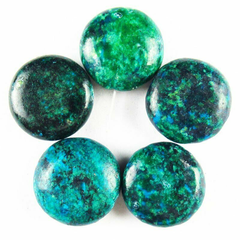 15x5mm Lapis Lazuli with Chrysocolla Round Loose Bead 15.5 inch 56g A-558TZ