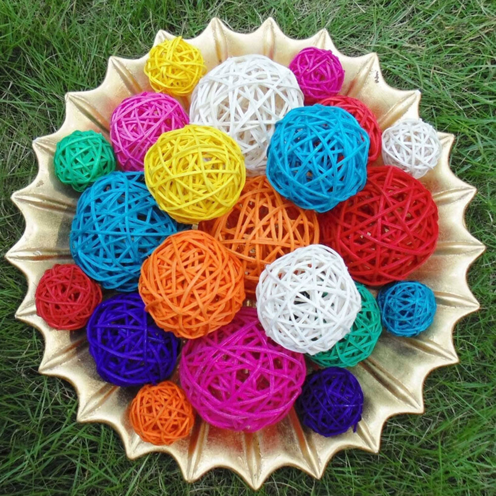 Rattan Colorful Pet Bird Claw Toys Parrot Ball Harness Parakeet Budgie Cag.l8